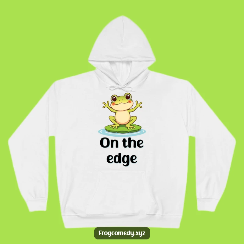 Funny Kawaii Frog Hoodie - Cozy & Cute Balancing Design