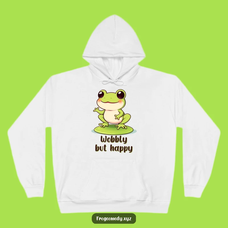 Funny Kawaii Frog Lily Pad Hoodie: Cozy Laughter Humor, Great Gift