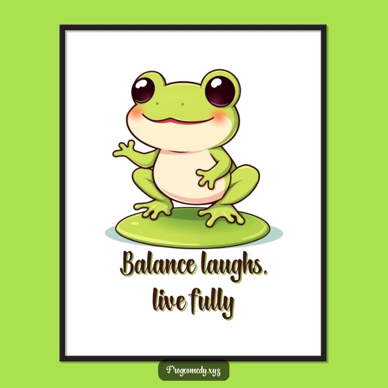 Free Printable Kawaii Frog Wall Art: Lily Pad Laughs! Hilarious Downloadable Art for a Joyful Room.