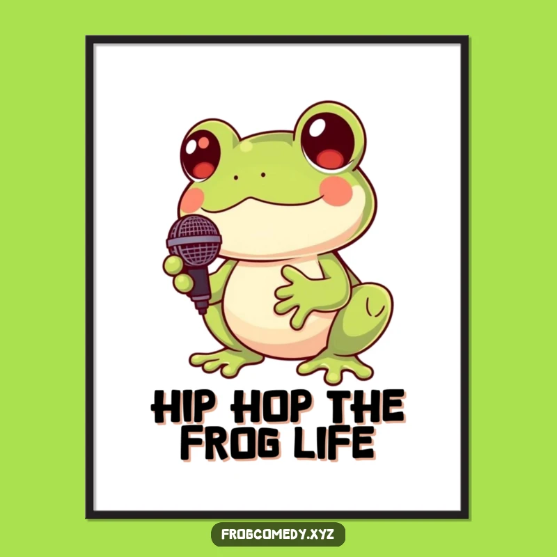 Funny Free Printable Wall Art: Kawaii Frog Singer, Cute Musical Decor!