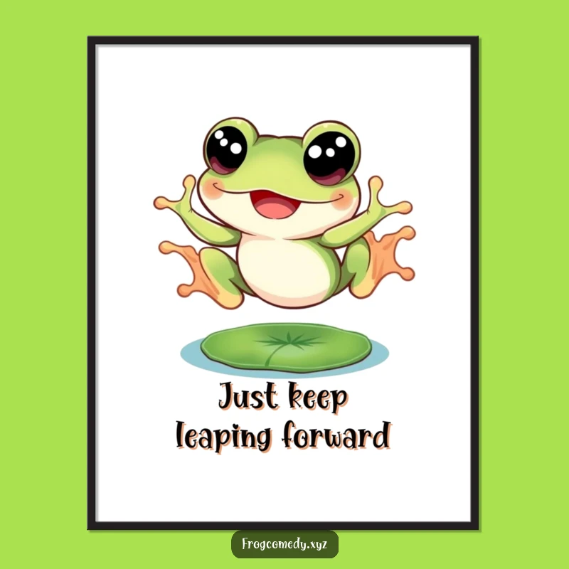 Free Printable Wall Art: Leaping Frog Big Eyes, Humorous Downloadable Decor