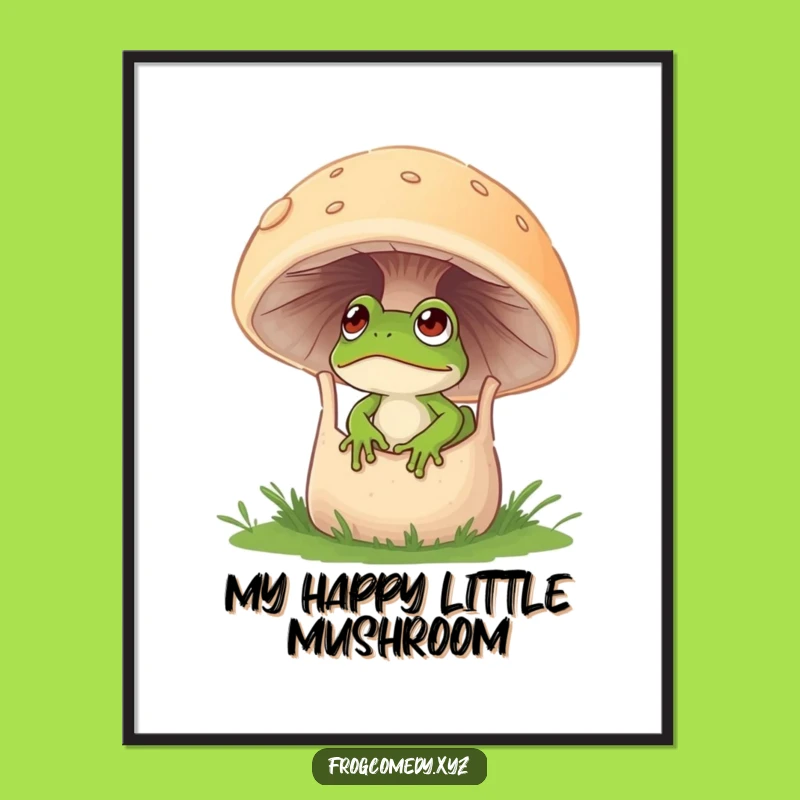 Funny Free Printable Frog Wall Art: Mushroom Dweller Downloadable Decor