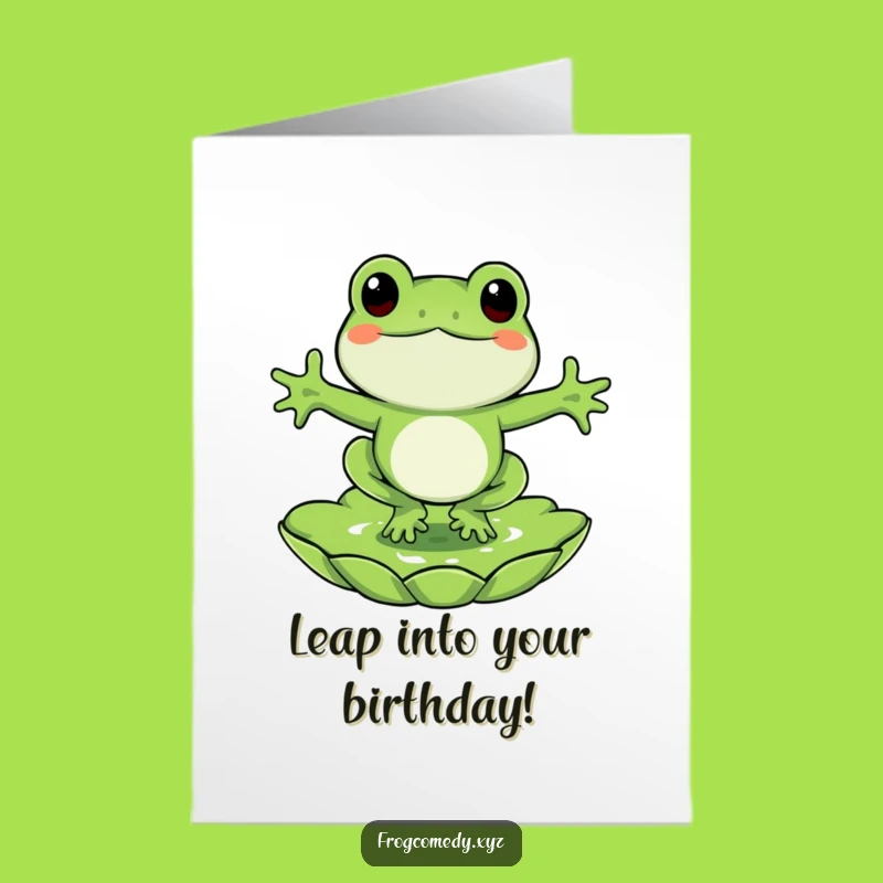 Free Printable Birthday Card: Froggy Jump, Fun Downloadable Gift