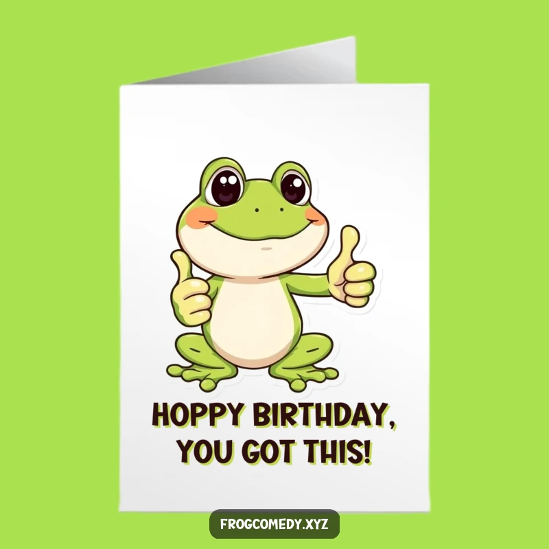 Free Printable Funny Frog Birthday Card - Thumbs Up Downloadable Gift