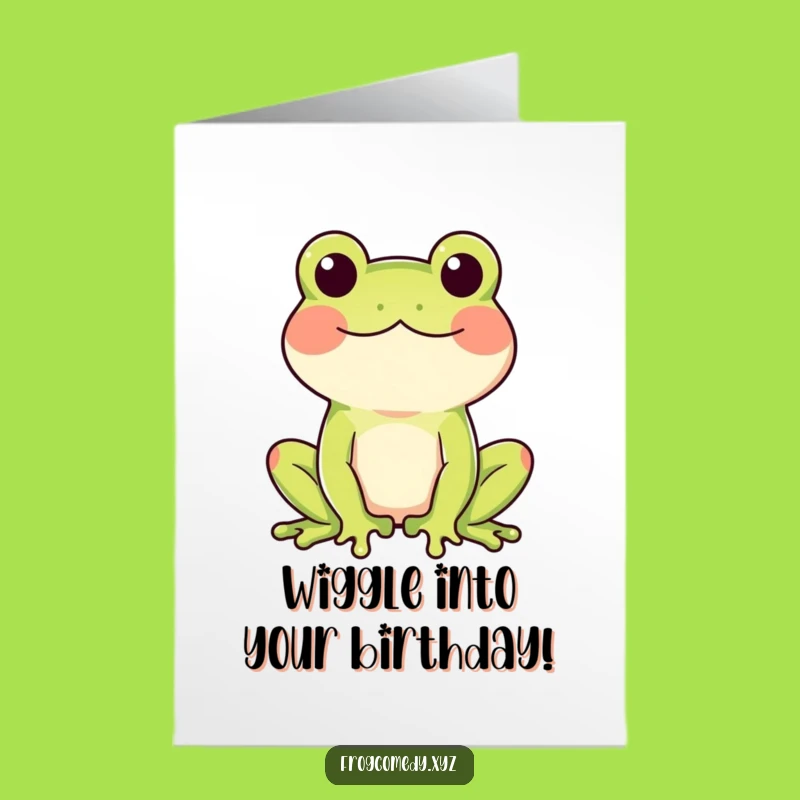 Free Printable Rosy Frog Birthday Card - Wiggling Downloadable Gift