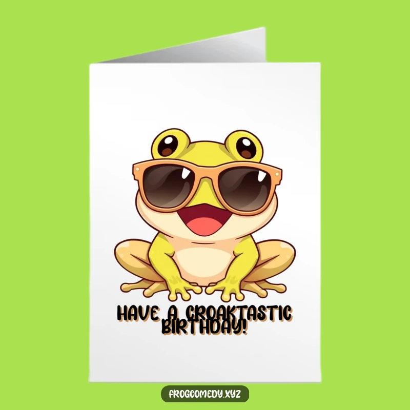 Free Printable Birthday Card: Cool Frog Vibes - Funny Downloadable Gift