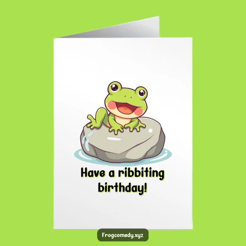 Free Printable Frogtastic Birthday Card: Gleeful Slide Downloadable Gift
