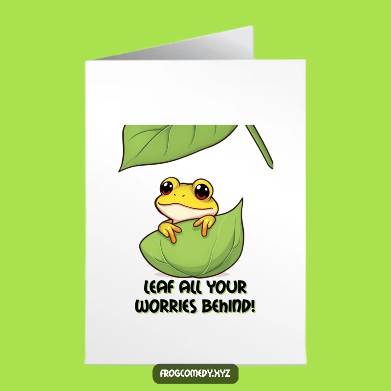 Funny Free Printable Frog Birthday Card: Curious Leaf Peeker Downloadable Greeting