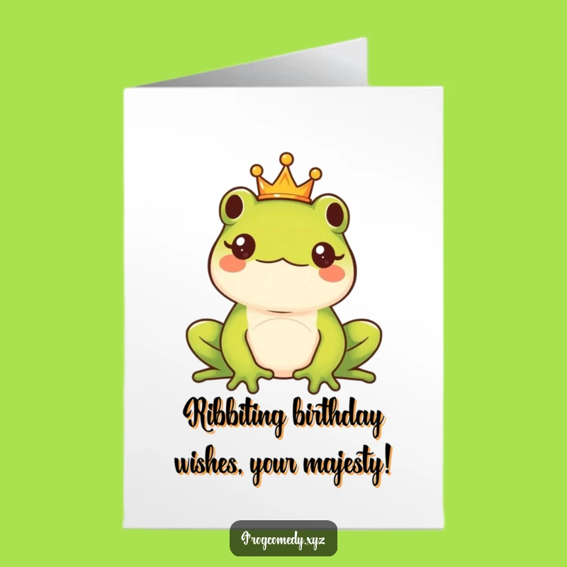 Free Printable Royal Frog Birthday Card: Majestic Kawaii Fun!