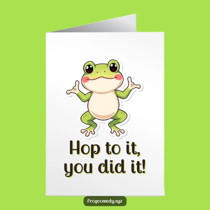 Free Printable Frog Congrats Card: Funny Wiggle Dance Downloadable
