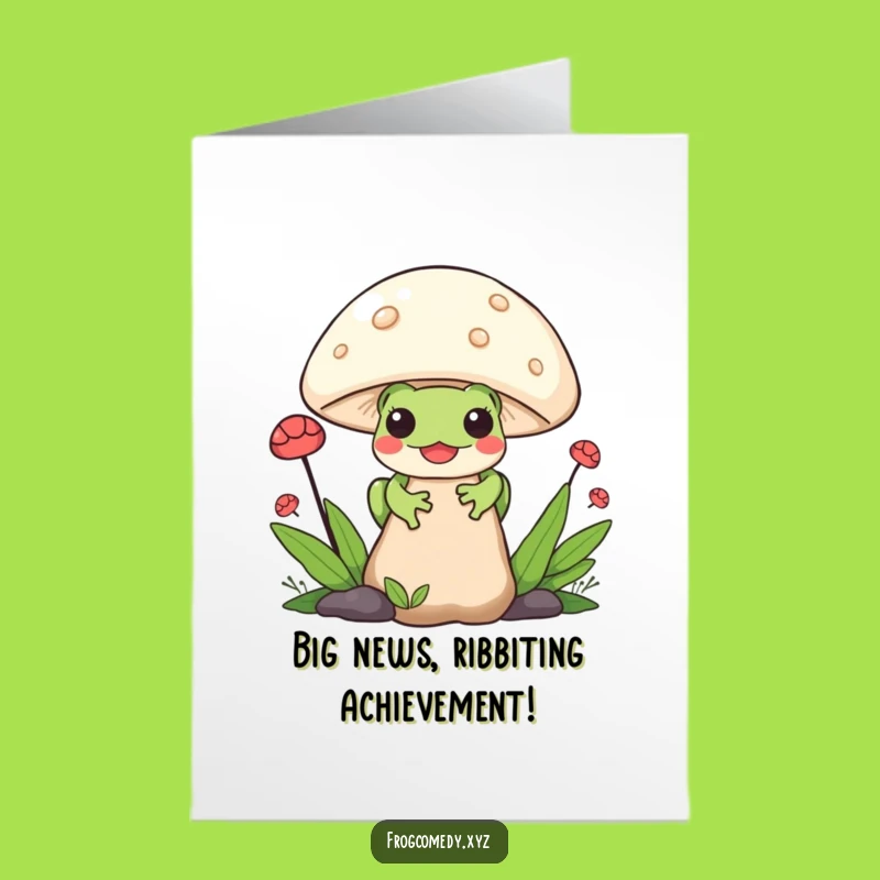 Free Printable Frog Congrats Card: Peeking Kawaii Frog Downloadable