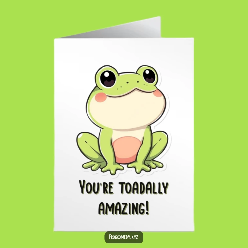 Free Printable Frog Congrats Card: Winking Kawaii Frog Downloadable