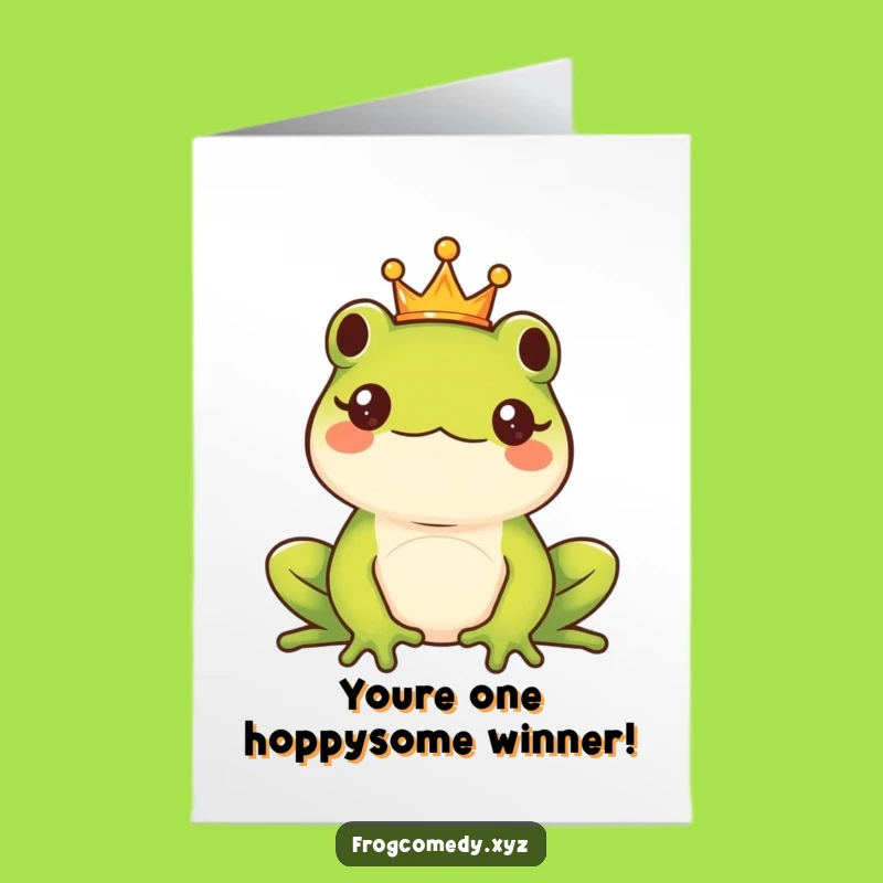 Free Printable Majestic Frog Congrats Card: Royal Achievement!