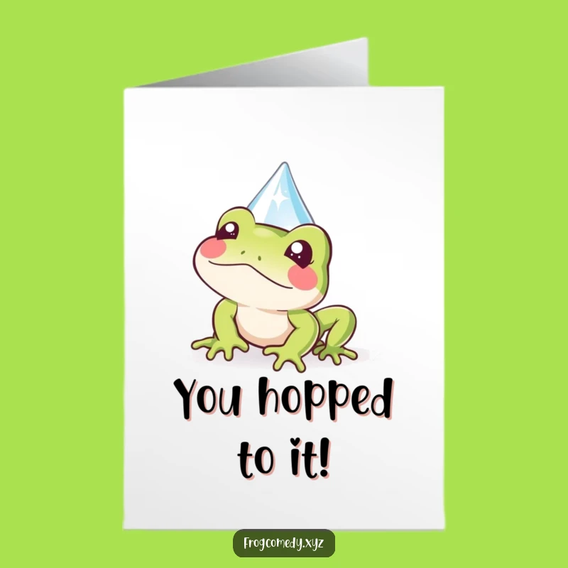 Free Printable Congrats Card: Shy Frog Celebrate, Surprise & Delight!