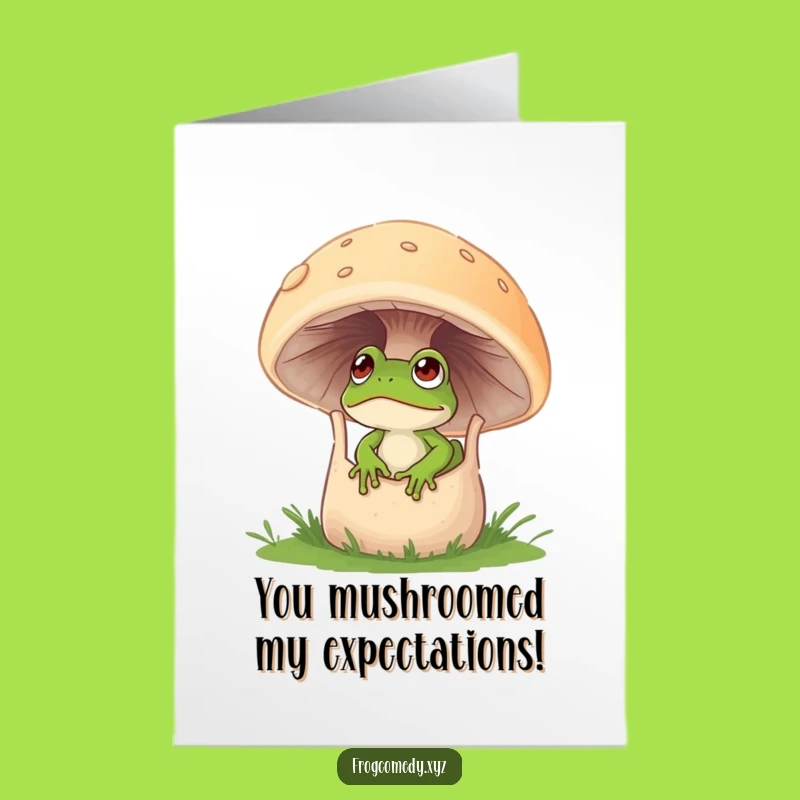 Free Printable Frog Congratulations Card: Mushroom Surprise Downloadable for Any Win