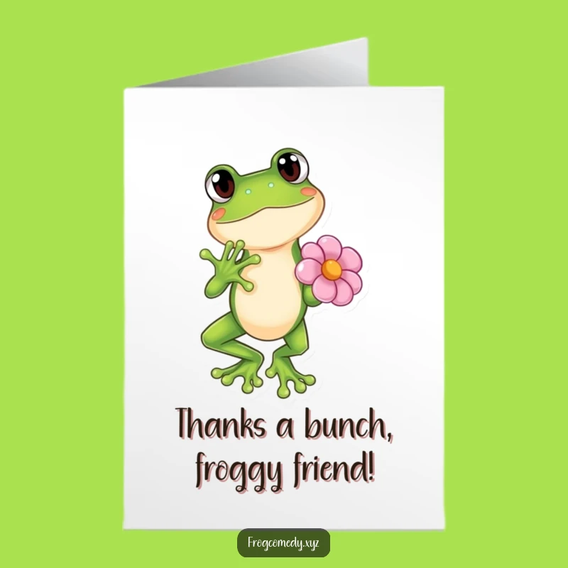 A Big Thanks! Free Printable Card: Kawaii Frog Dramatic Pose