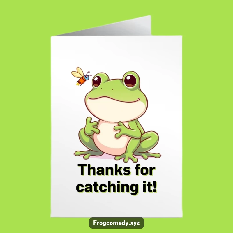 Free Printable Thank You Card: Froggy Grin Thanks, Cute Downloadable Gift