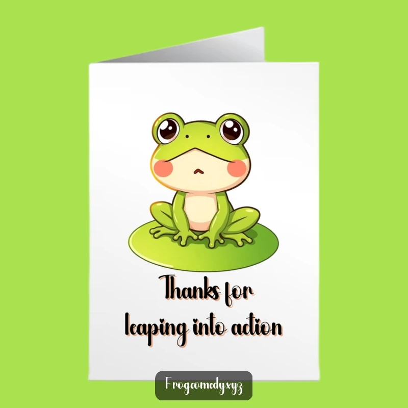 Free Printable Thank You Card: Surprised Frog, Humorous Downloadable Gift for Your Thanks!