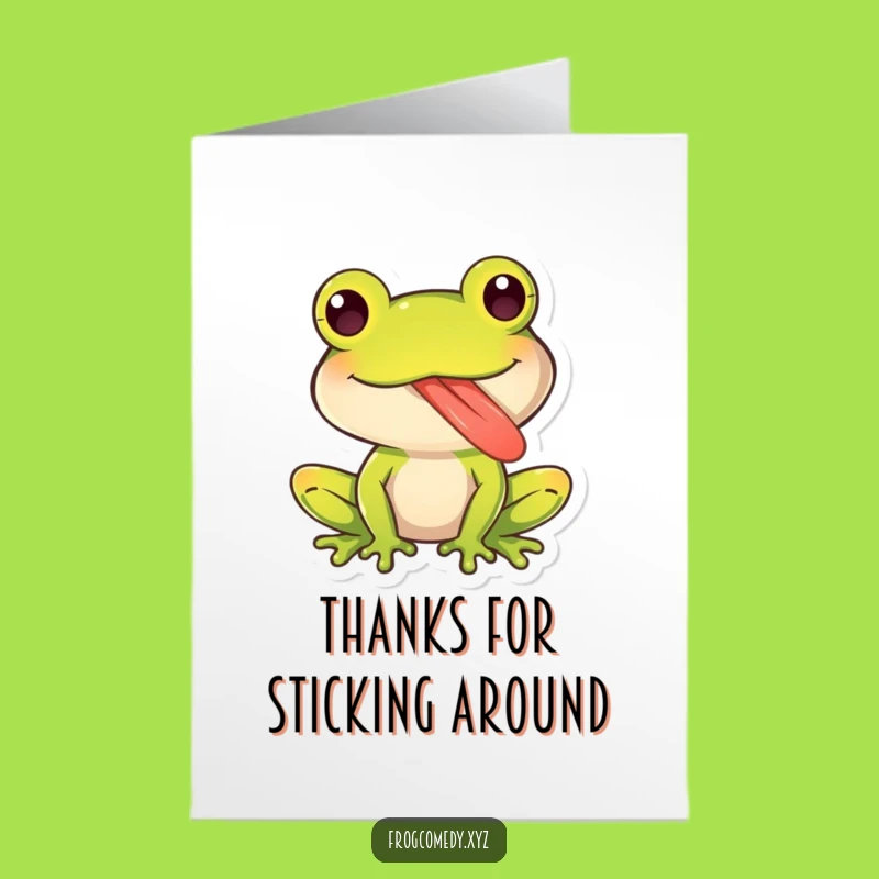 Free Printable Thank You Card: Froggy Tongue Thanks - Downloadable Quirky Appreciation!