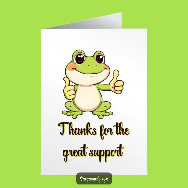 Free Printable Funny Frog Thank You Card - Thumbs Up Downloadable Gift