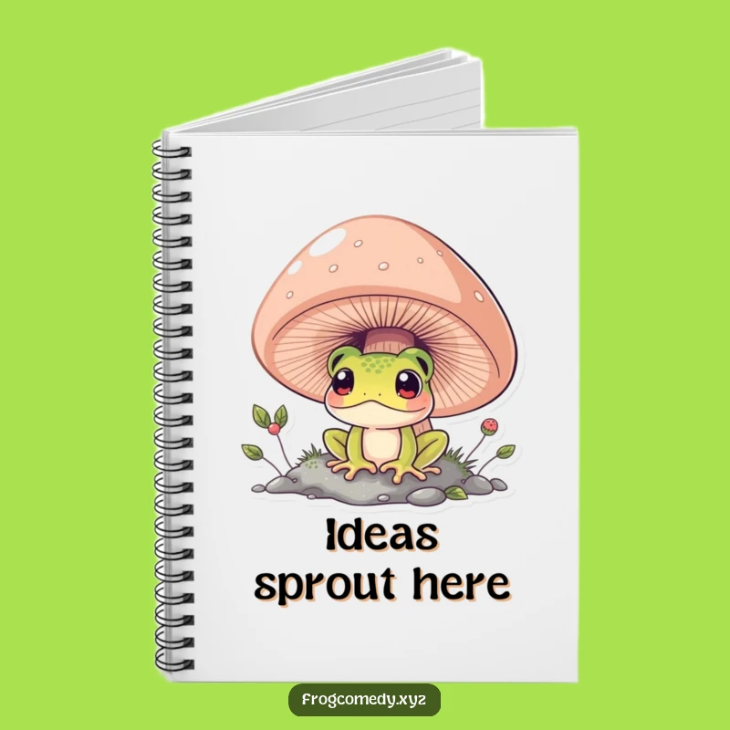 Funny Curious Frog Notebook - Mushroom Ideas Journal Gift