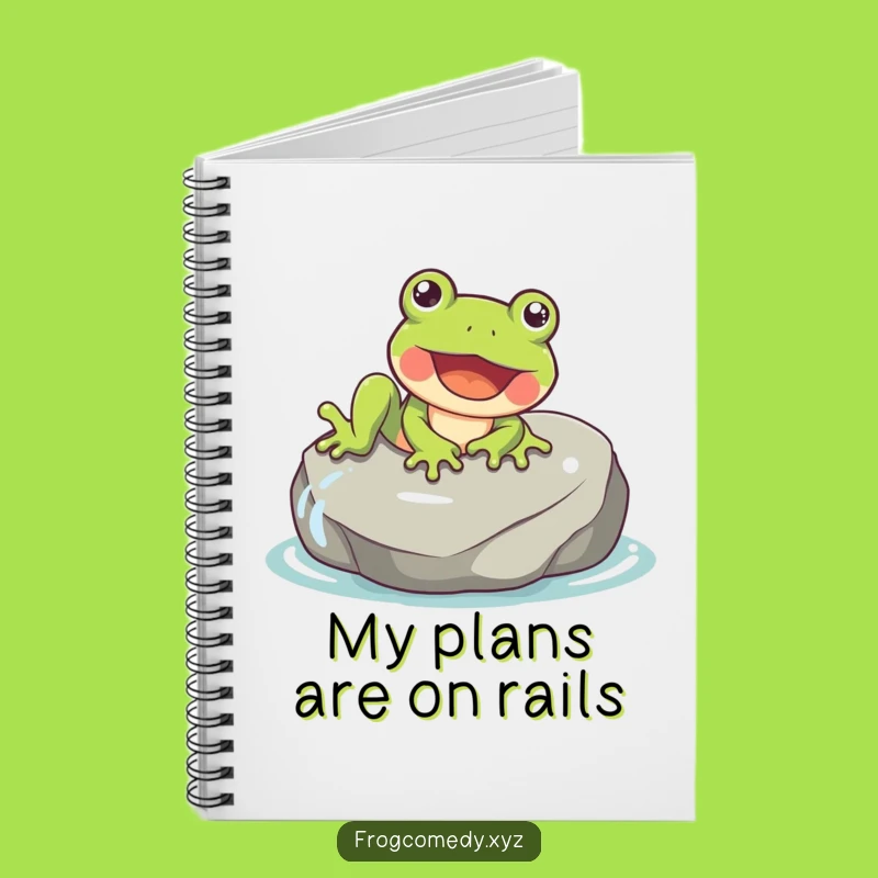 Funny Happy Frog Sliding Notebook - Jot Down Joyful Ideas