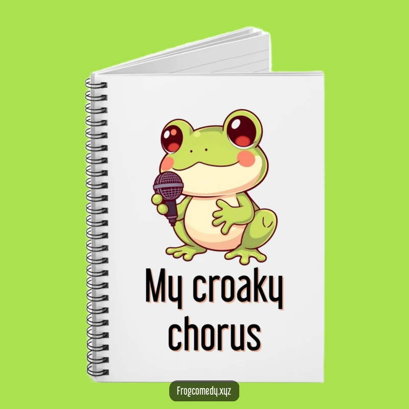Funny Kawaii Frog Song Notes Notebook: Jot Down Your Croaks