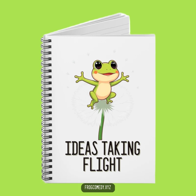 Funny Energetic Frog Notebook - Dandelion Ideas Journal Gift