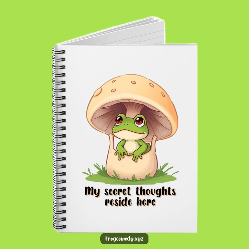 Funny Curious Frog Mushroom Notebook - Jot Down Magical Ideas