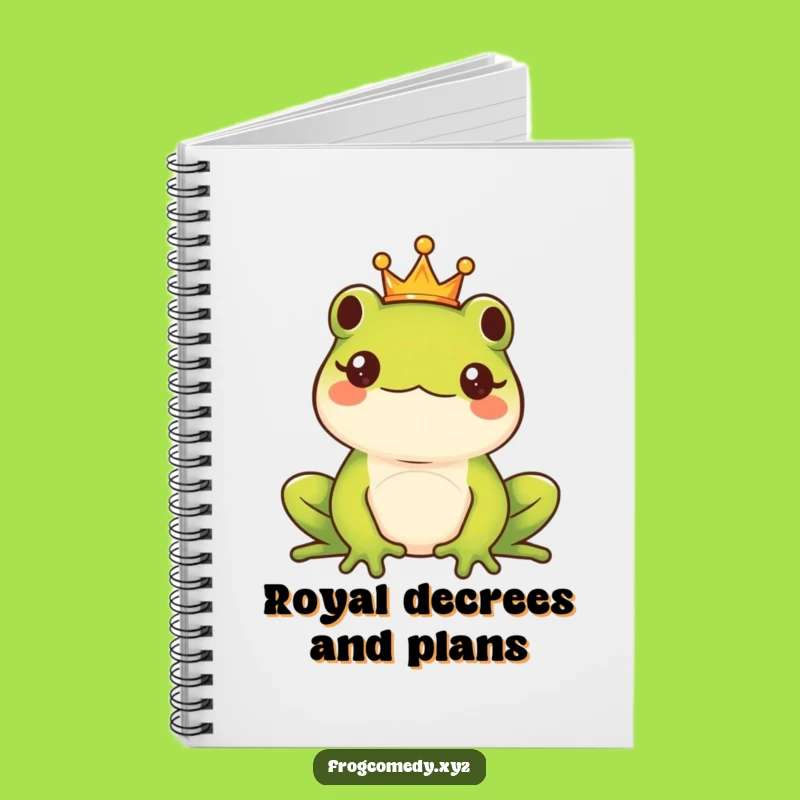Funny Kawaii Frog King Notebook - Majestic Royal Journal Funny Gift Idea