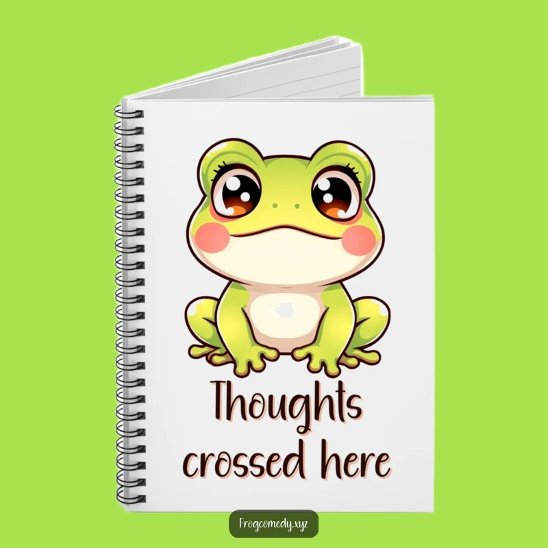 Funny Kawaii Frog Crossed Eyes Notebook: Startled Amphibian for Hilarious Notes