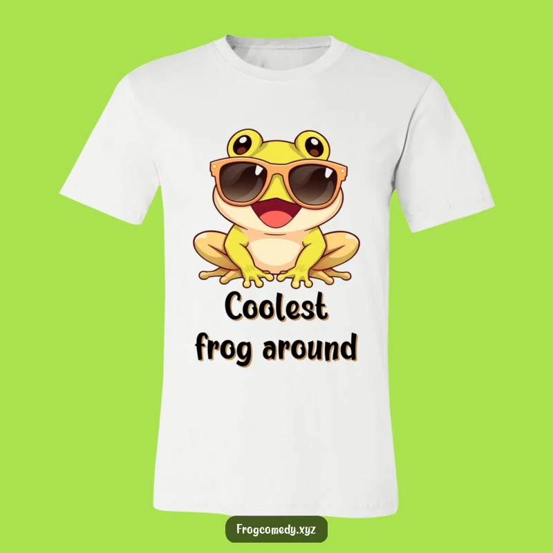 Funny Sunglasses Frog T-Shirt: Giggling Amphibian Enjoying Sun, Cool & Hilarious Tee
