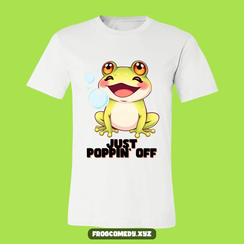 Funny Kawaii Frog Bubble T-Shirt: Cute Grin Humor, Ideal Funny Gift