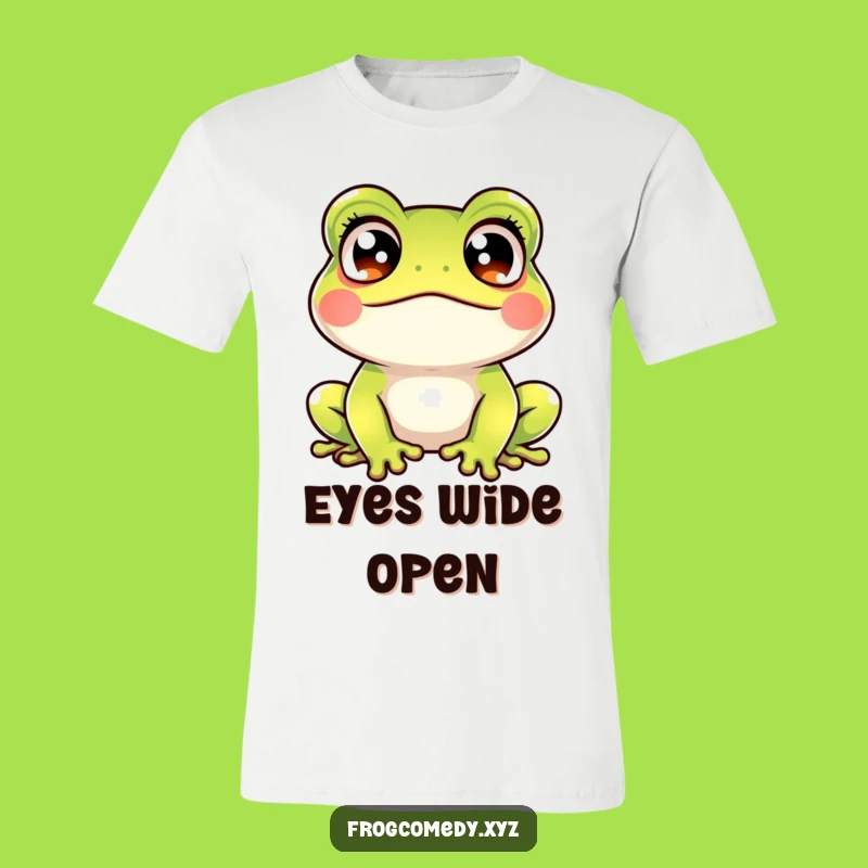 Funny Kawaii Frog Crossed Eyes T-Shirt: Startled Amphibian for a Hilarious Look