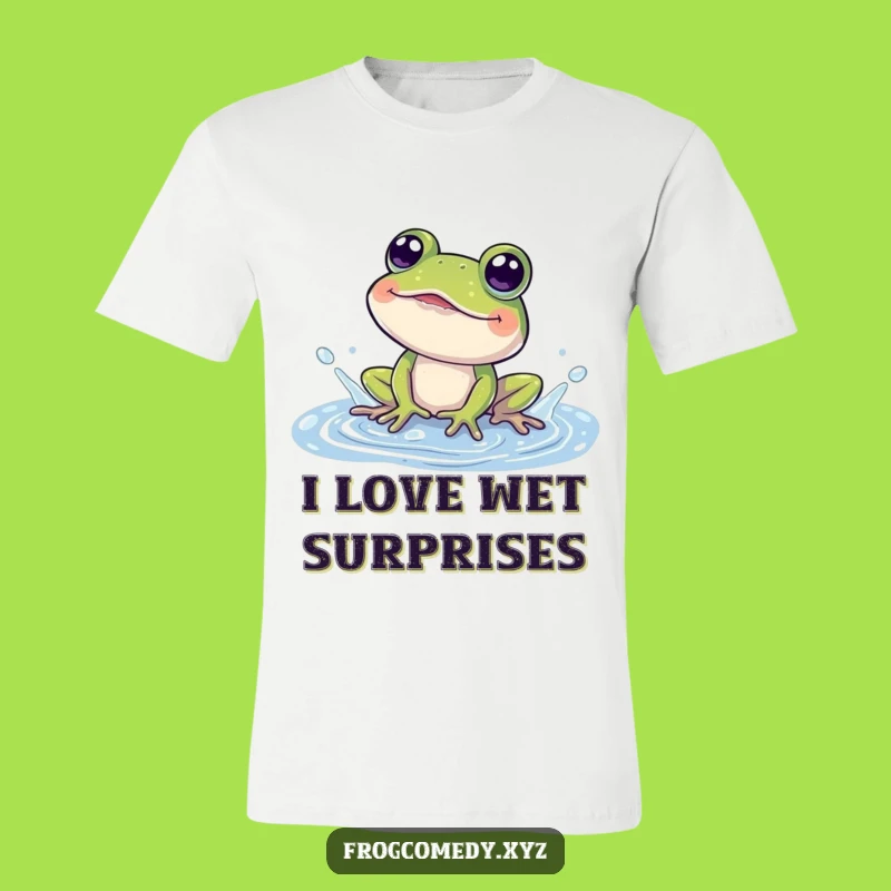Funny Frog Splashing T-Shirt: Joyful Amphibian Tee, Great Funny Gift