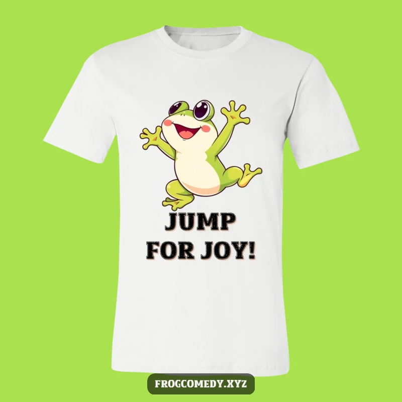 Funny Kawaii Frog T-Shirt - Energetic Leaping Character Tee
