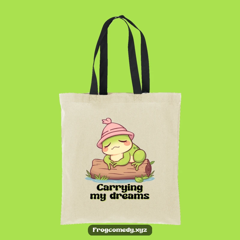Funny Sleepy Frog Tote Bag: Carry Your Essentials with Humor