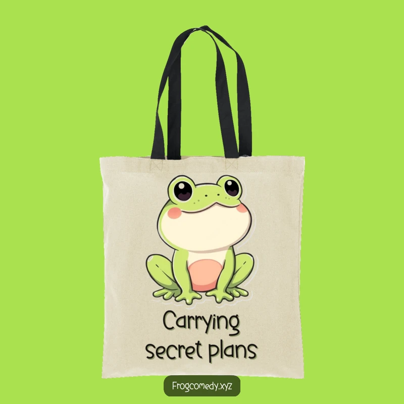 Funny Kawaii Frog Tote Bag: Playful Winker Carry-All, Ideal Cheeky Funny Gift!