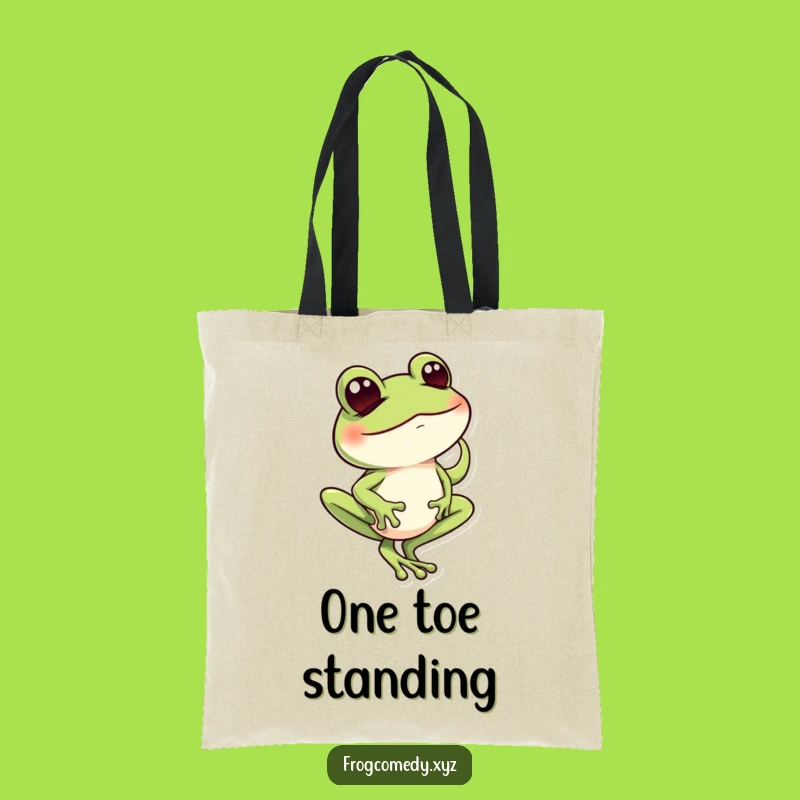 Funny Frog Balance Tote Bag: Carry Your Humor with a Wink