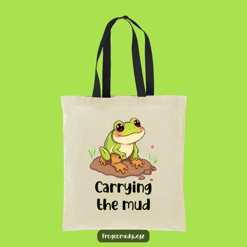Funny Mud Sliding Frog Boots Tote Bag: Hilarious Messy Bag, Great Funny Gift