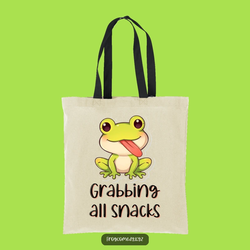 Funny Kawaii Frog Tongue Tote Bag: Carry Your Playful Style