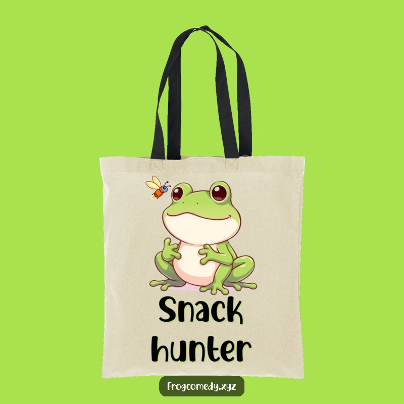 Funny Frog Fly Tote Bag: Grinning Hunter Style, Perfect Funny Gift Accessory
